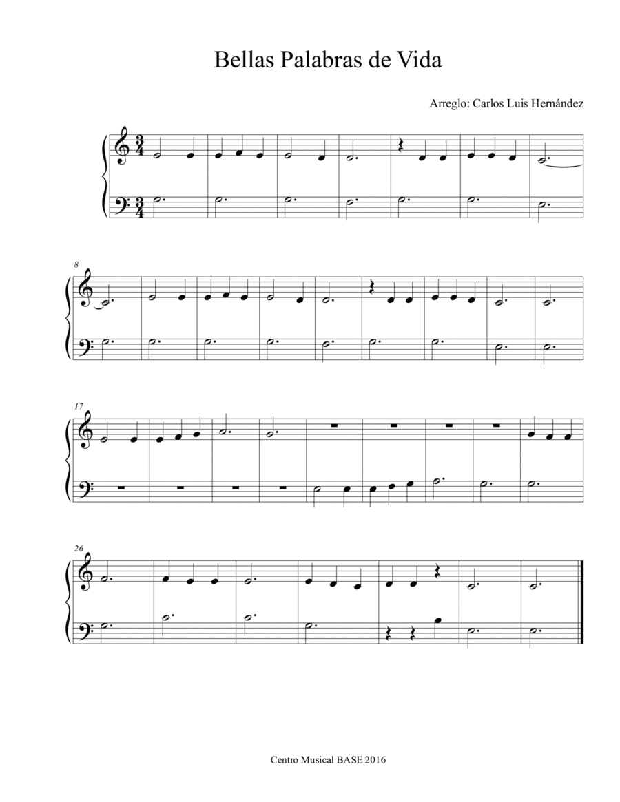 Bellas Palabras de Vida (Wonderful Words of Life) (arr. Centro Musical Base)