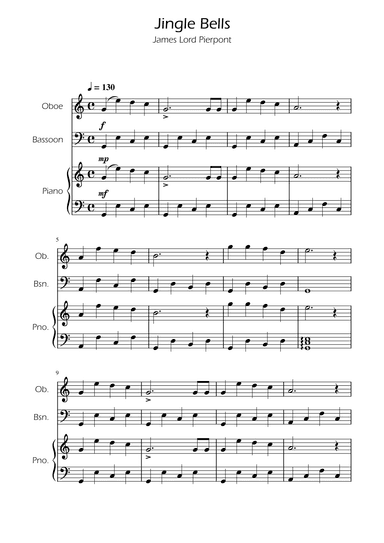 Jingle Bells - Oboe and Bassoon Duet w/ Piano (arr. Ygor Nunes)