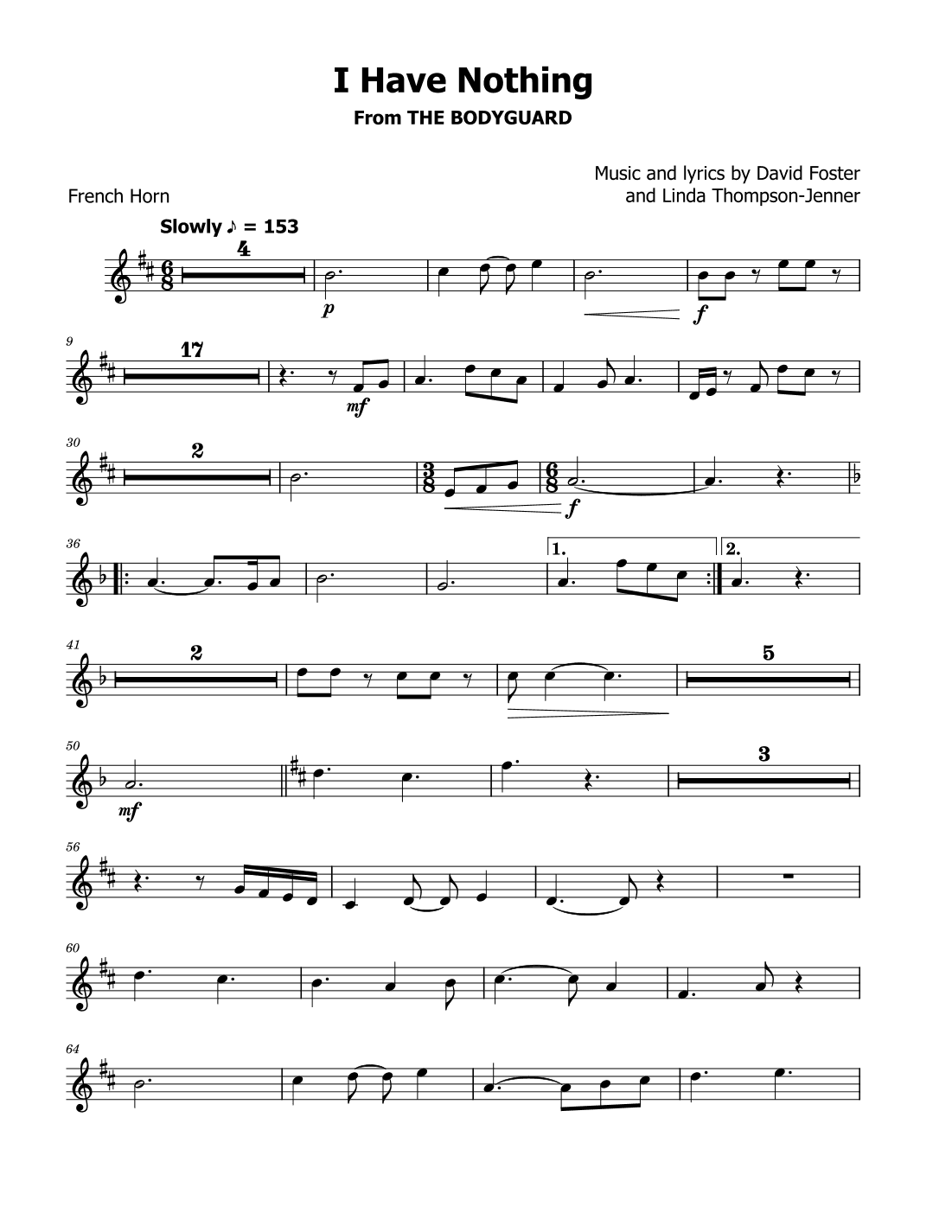 I Have Nothing (arr. David Lartey)