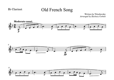 Old French Song (arr. Zachary Corbett)