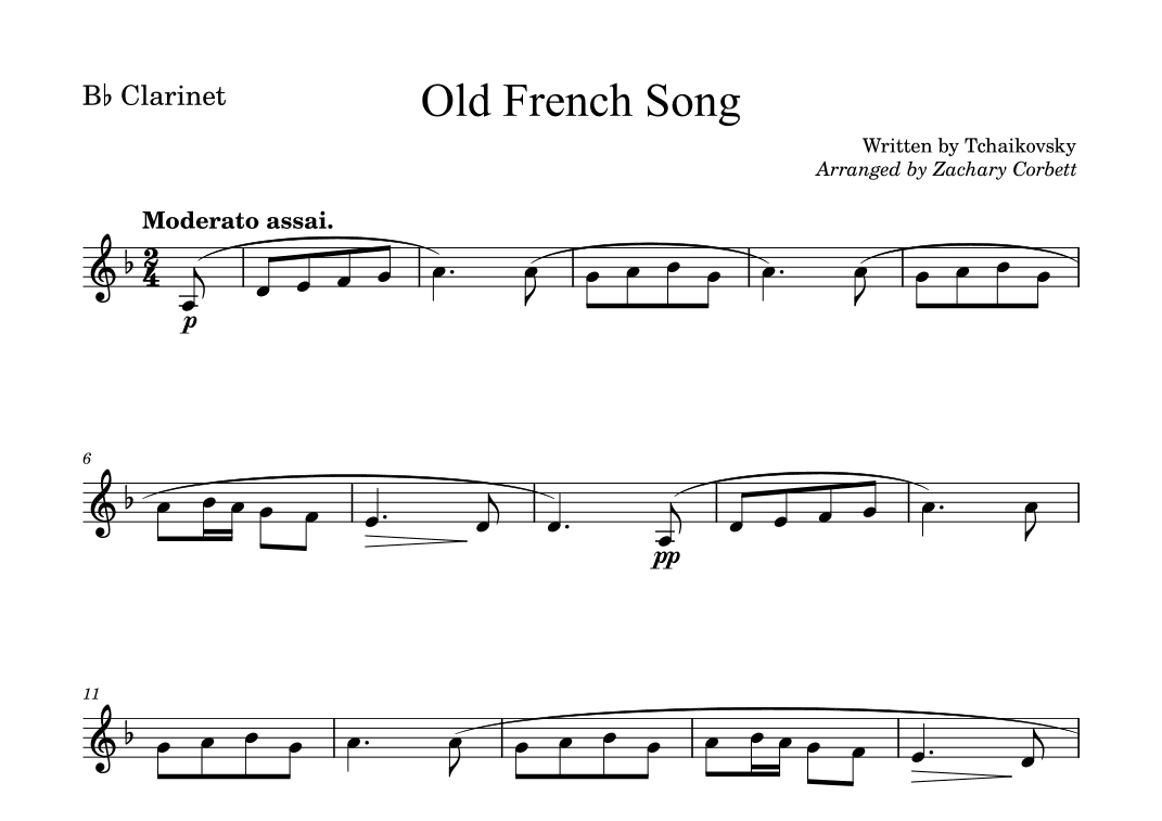 Old French Song (arr. Zachary Corbett)