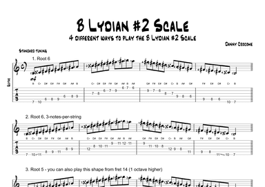 B Lydian #2 Scale (4 Ways to Play)