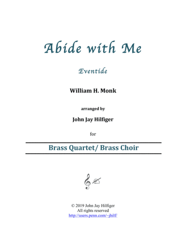 Abide with Me for Brass Quartet/Brass Choir (arr. John Jay Hilfiger)