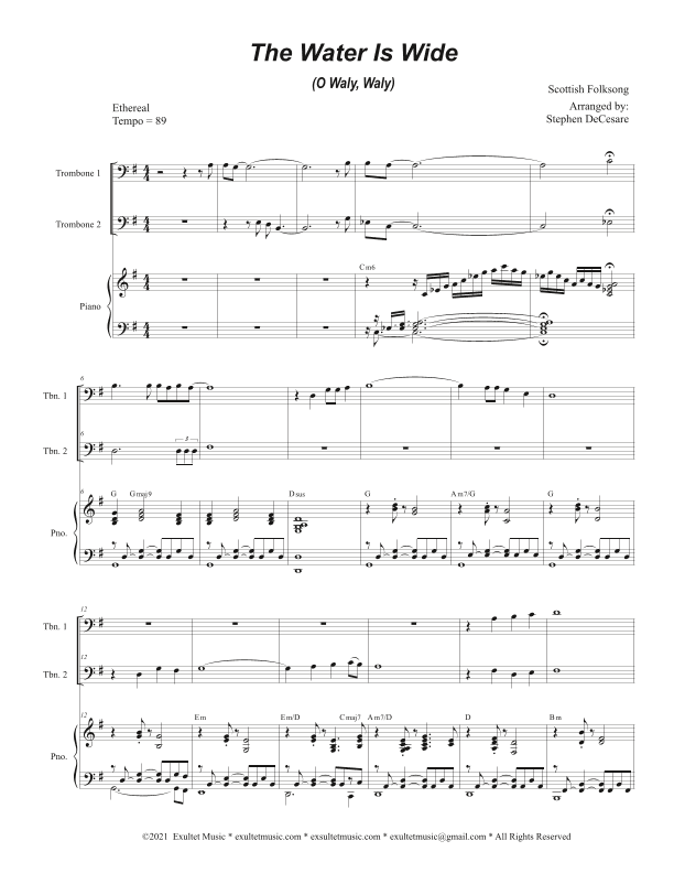 The Water Is Wide (O Waly, Waly) (Trombone Duet) (arr. Stephen DeCesare)
