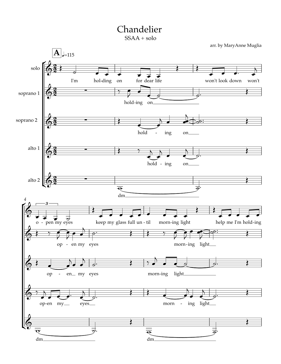 Chandelier (arr. MaryAnne Muglia Smith)