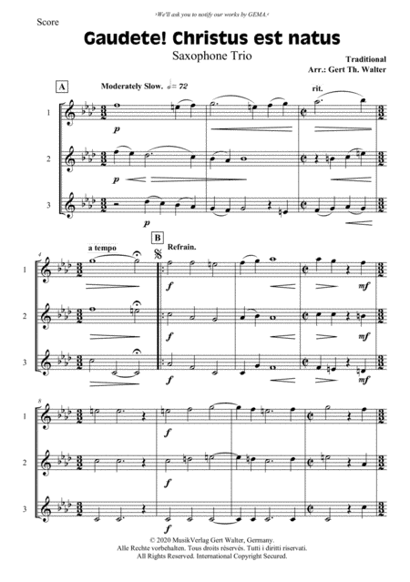 Gaudete! Christus Est Natus (arr. Gert Th. Walter)