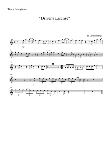 Drivers License (arr. SongBird Music)