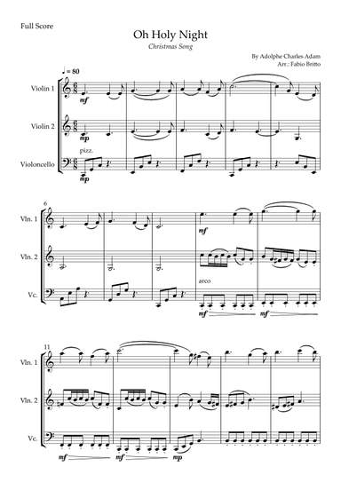 Oh Holly Night (Christmas Song) for String Trio (arr. Fabio Britto)