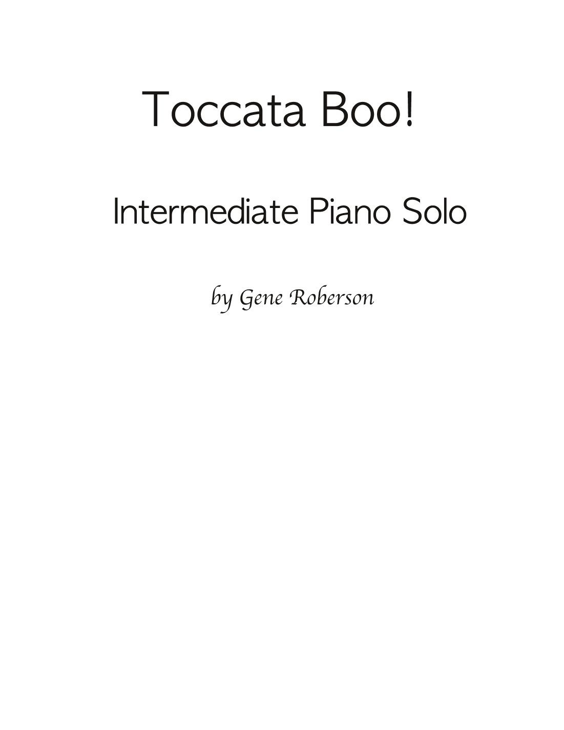 Toccata Boo!  Piano Solo