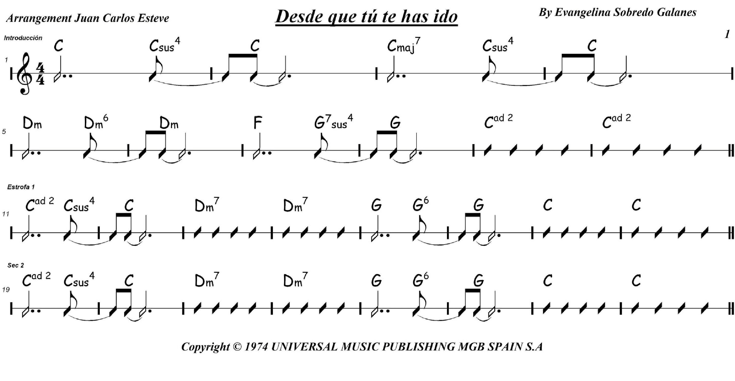 Desde Que Tu Te Has Ido (arr. juan carlos esteve / Gran Coda)