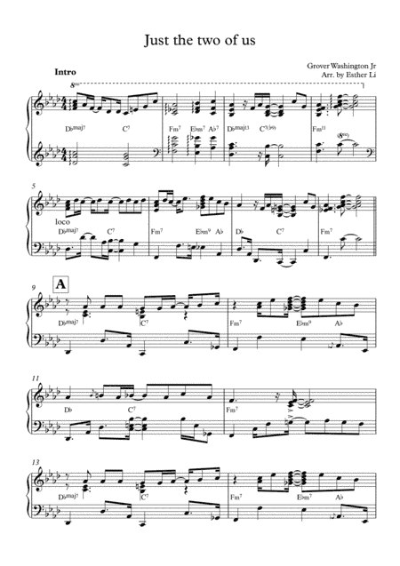 Just The Two Of Us (arr. Esther Lihj)