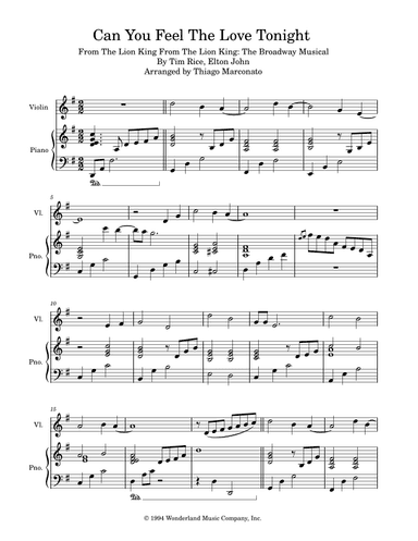 Can You Feel The Love Tonight (arr. Thiago Marconato)