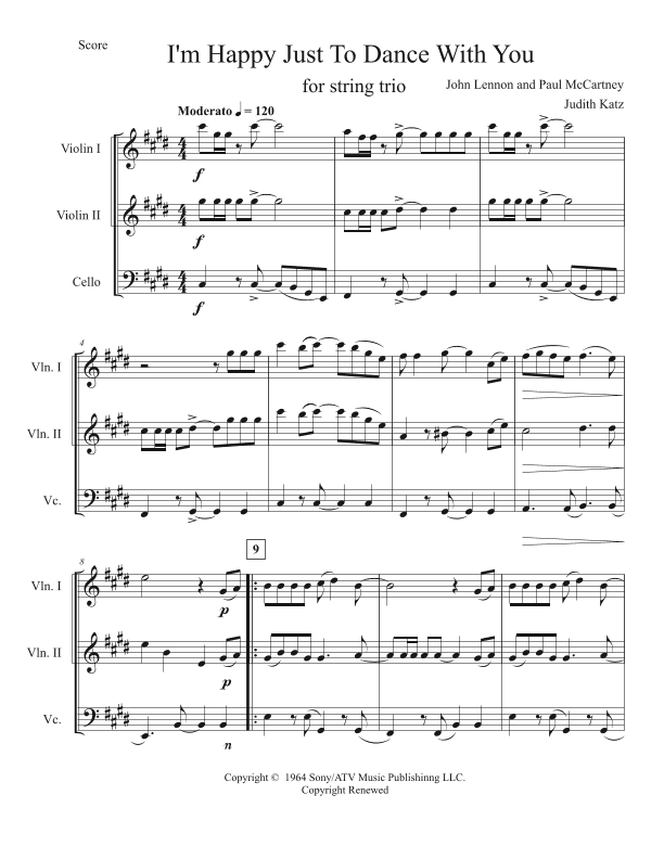 I'm Happy Just To Dance With You (arr. Judith Katz)