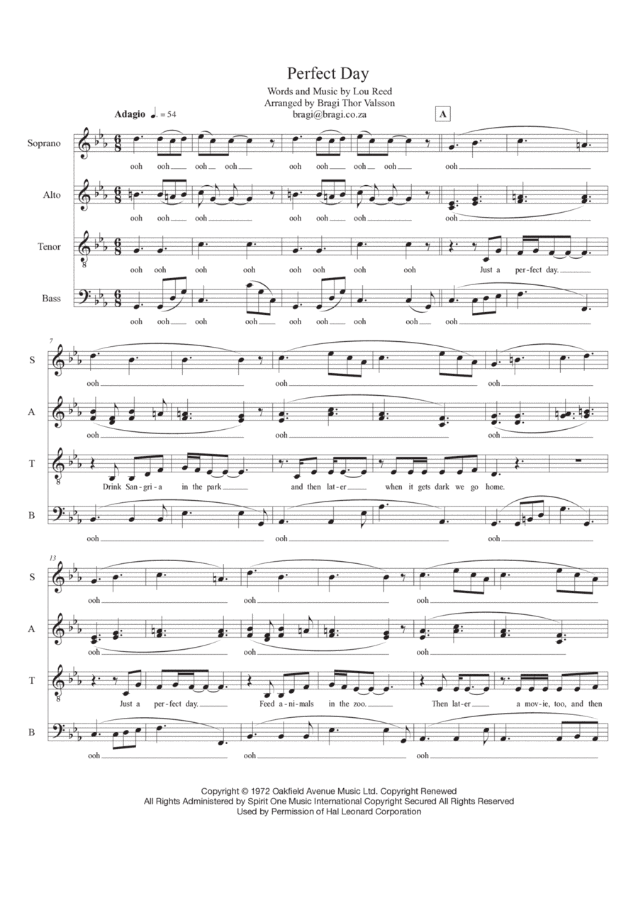 Perfect Day (arr. Bragi Thor Valsson)