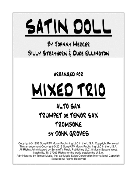 Satin Doll (arr. John Groves)