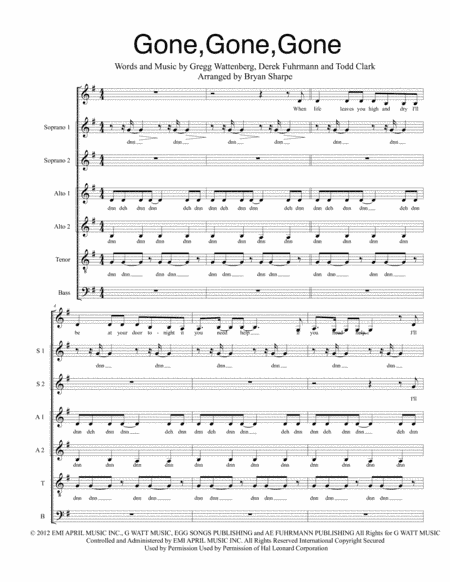 Gone, Gone, Gone (arr. Bryan Sharpe)