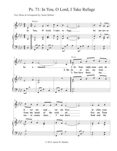 Psalm 71:  In You, O Lord, I Take Refuge