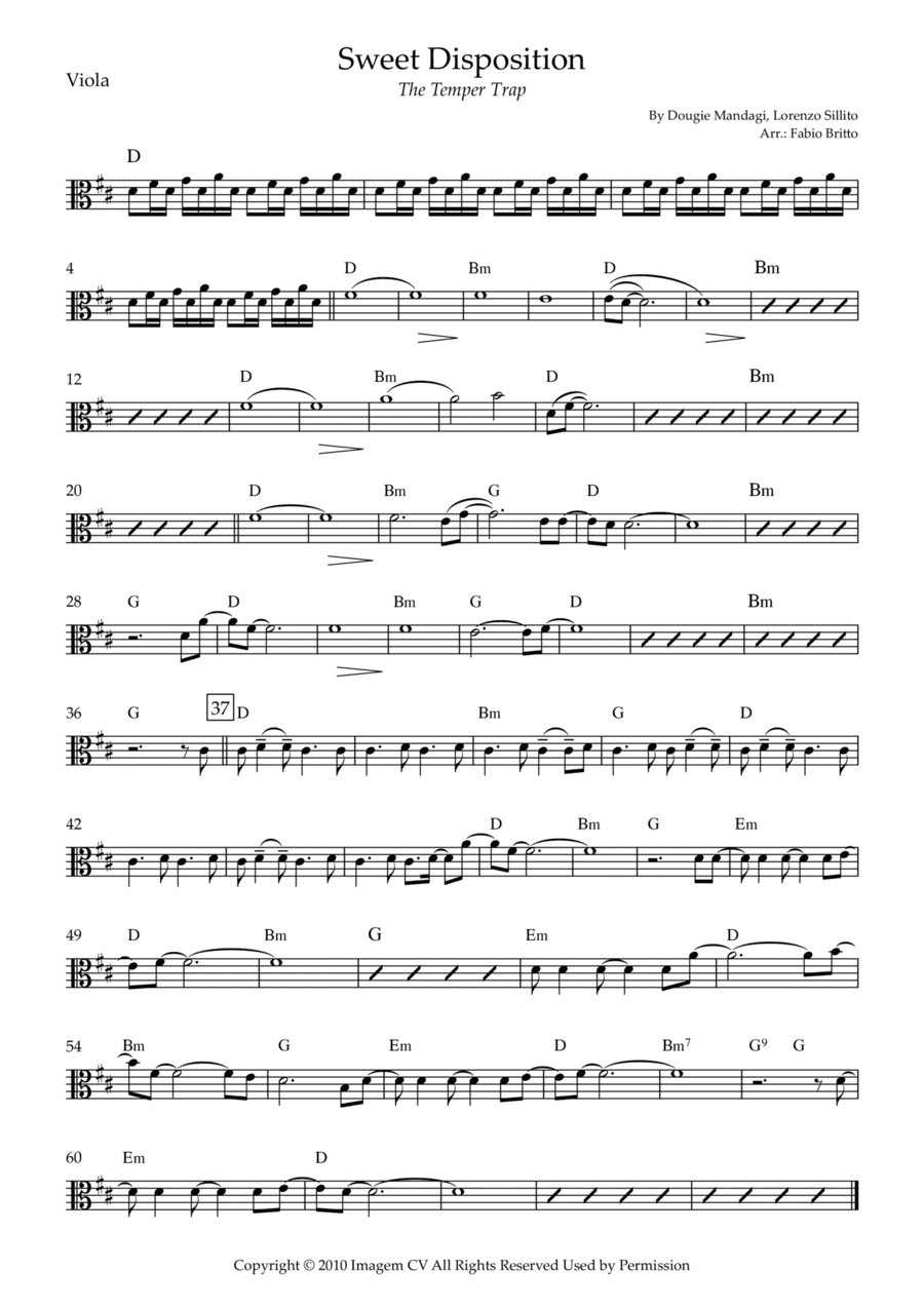 Sweet Disposition (arr. Fabio Britto)