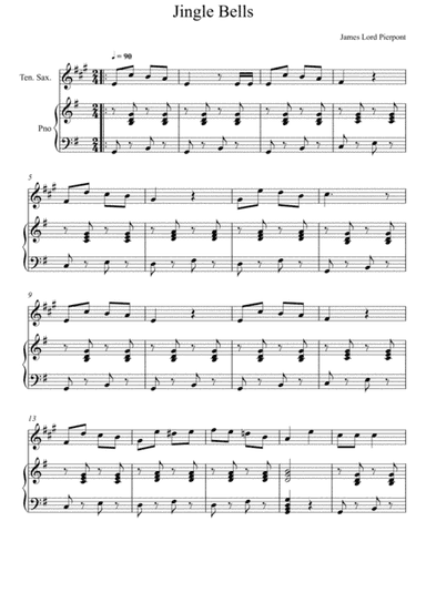 James Lord Pierpont - Jingle Bells (Tenor Saxophone Solo) (arr. André Laitano)