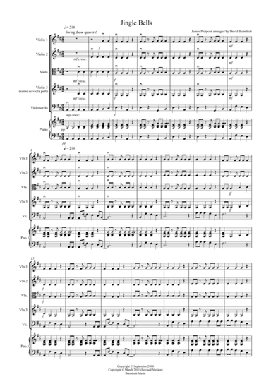 Jingle Bells (Jazzy Style!) for String Quartet (arr. David Burndrett)