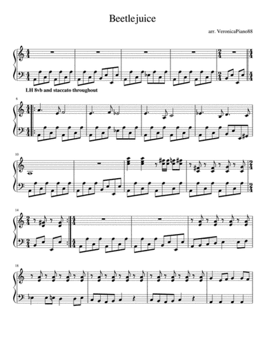 Beetlejuice (main Theme) (arr. VeronicaPiano88)