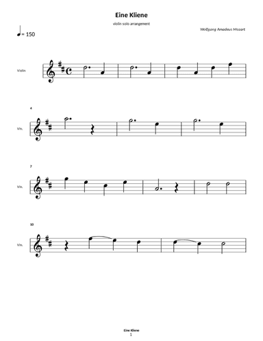 Eine Kleine Nachtmusik (arr. Maria Demus)