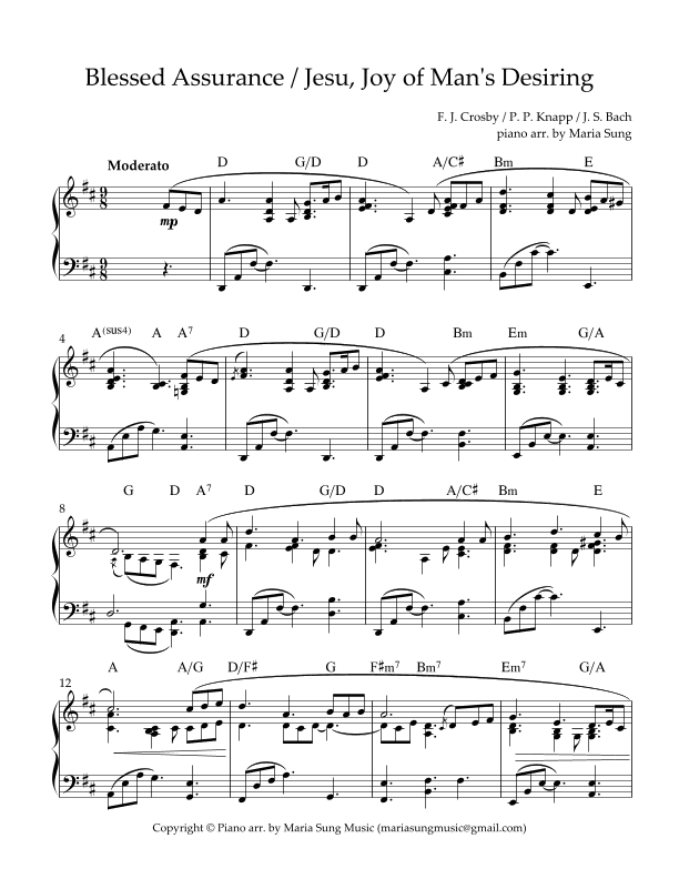 Blessed Assurance / Jesu, Joy of Man's Desiring (arr. Maria Sung Music)