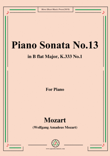Mozart-Piano Sonata No.13 in B flat Major,K.333,No.1 (arr. MSM)