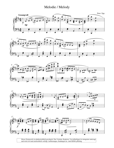 Melody, (Piano Collection fuer Entertainer)