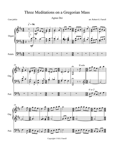 Agnus Dei, from Three Meditations on a Gregorian Mass (arr. Robert G. Farrell)