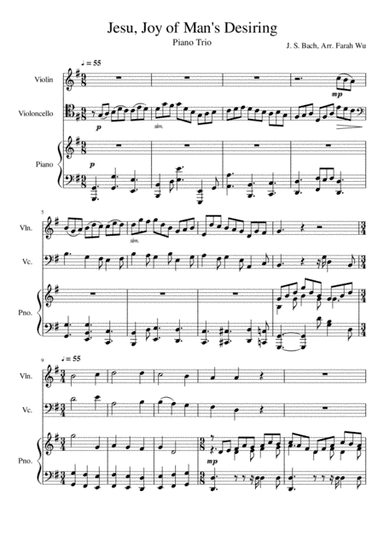 Jesu, Joy of Man's Desiring (Piano Trio) (arr. Farah Wu)