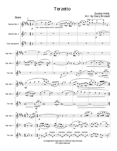 Terzetto (arr. Gary Bricault)