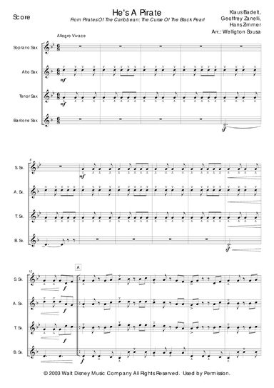 He's A Pirate (arr. Jose Welligton Sousa de Castro)