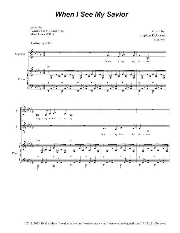 When I See My Savior (with "Were You There") (Duet for Soprano and Tenor solo)