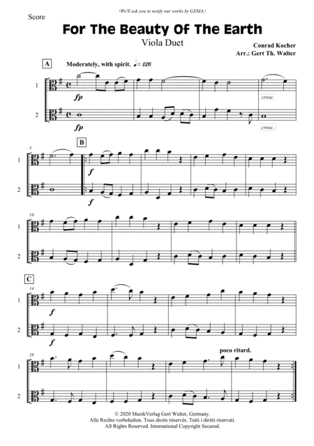 For The Beauty Of The Earth (arr. Gert Th. Walter)