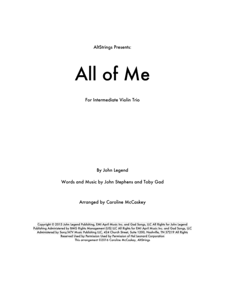 All Of Me (arr. Caroline McCaskey)