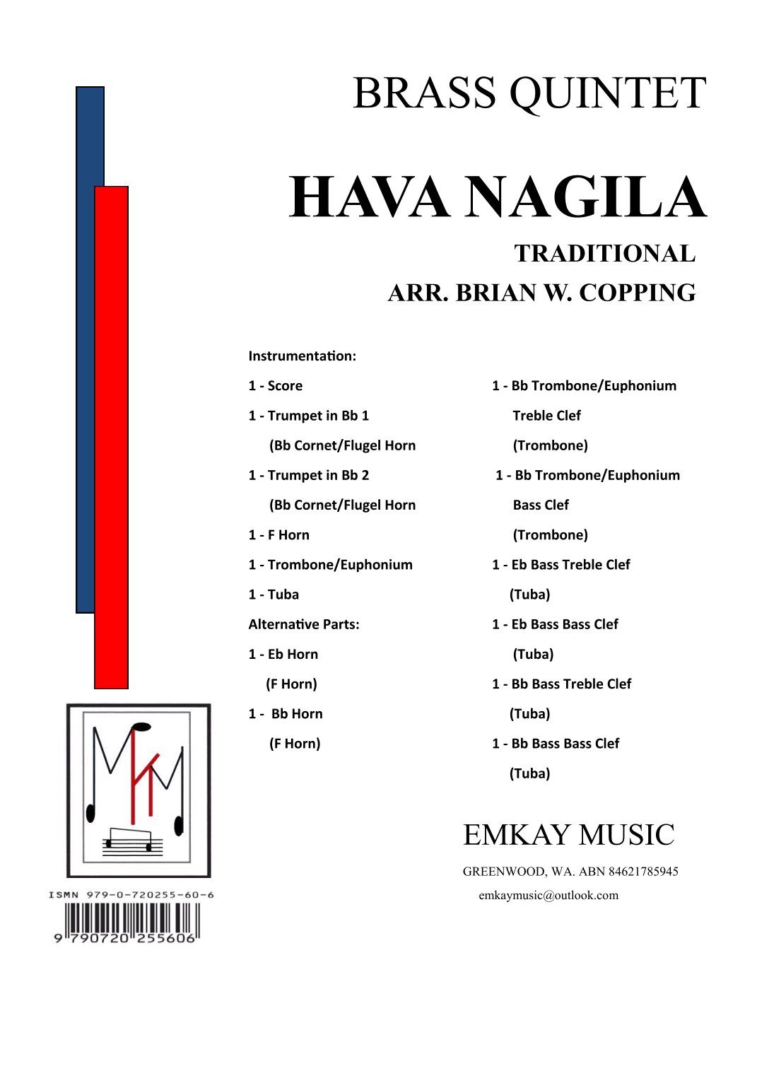 HAVA NAGILA – BRASS QUINTET (arr. BRIAN W. COPPING)