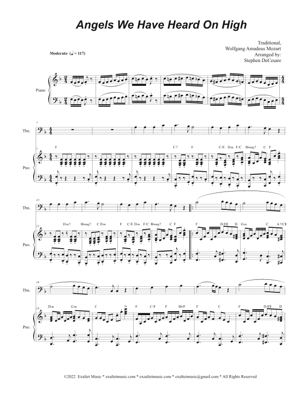 Angels We Have Heard On High (Trombone solo and Piano) (arr. Stephen DeCesare)