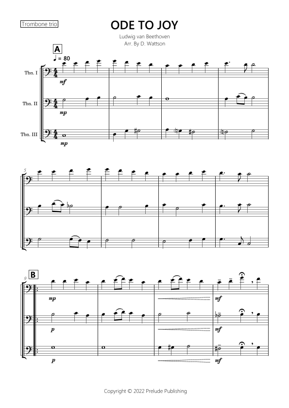 Ode To Joy (arr. D. Wattson)