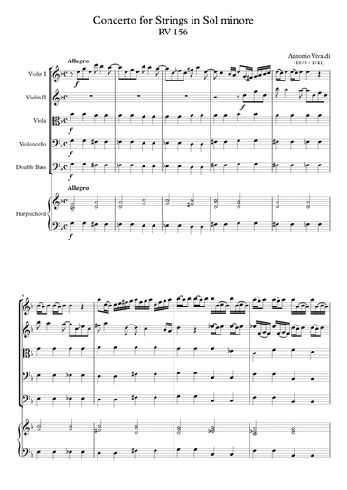 Concerto for Strings in Sol minore RV 156