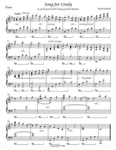 Song for Cindy (As heard on The Young and the Restless)