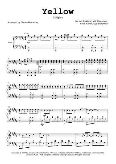 Yellow (arr. Glauco Fernandes)