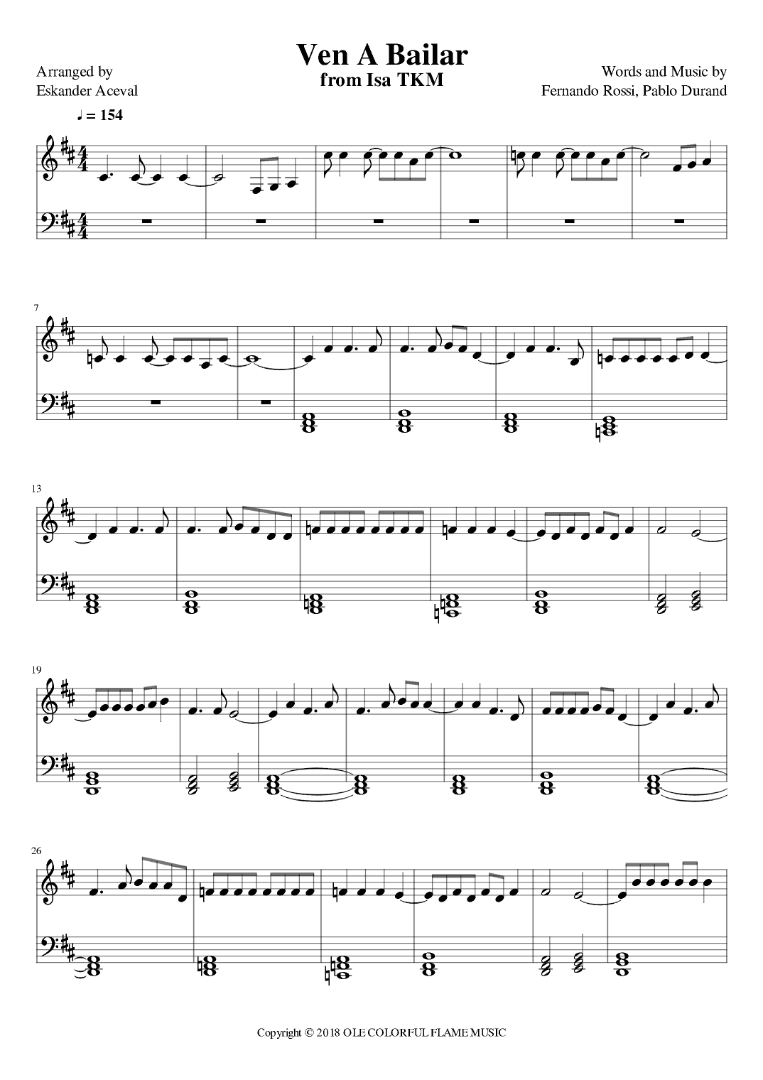 Ven A Bailar (arr. Eskander Aceval)