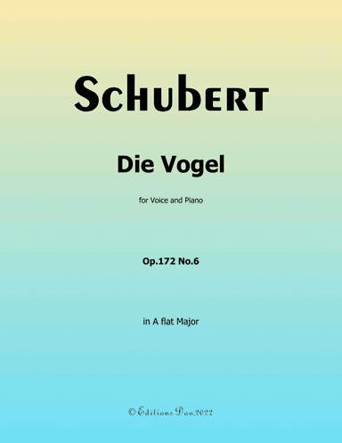 Die Vogel, by Schubert, in A flat Major (arr. Editions Dao)