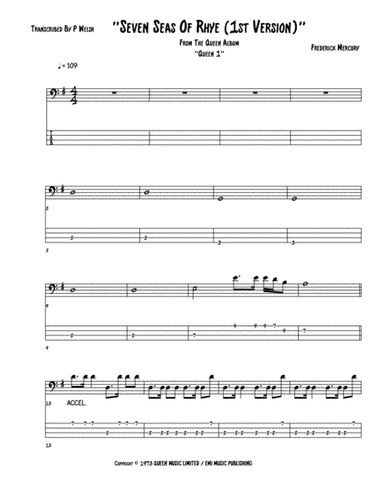 Seven Seas Of Rhye (arr. P Welsh)