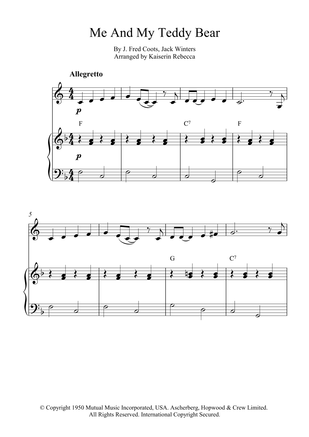 Me And My Teddy Bear (arr. Kaiserin Rebecca)