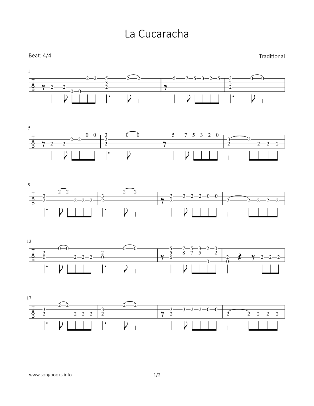 La cucaracha (arr. Bettina Schipp)