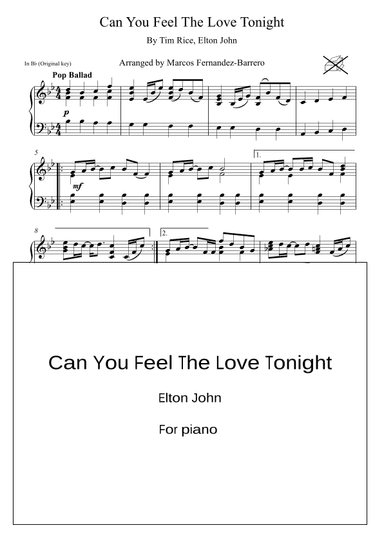 Can You Feel The Love Tonight (arr. Marcos Fernandez-Barrero)