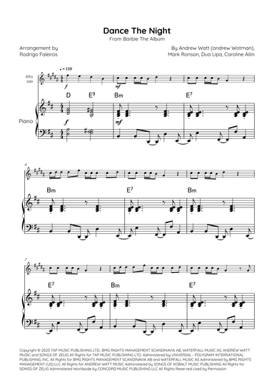 Dance The Night (arr. Rodrigo Faleiros)