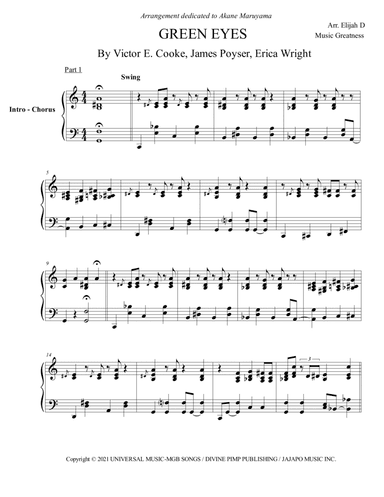 Green Eyes (arr. Music Greatness)